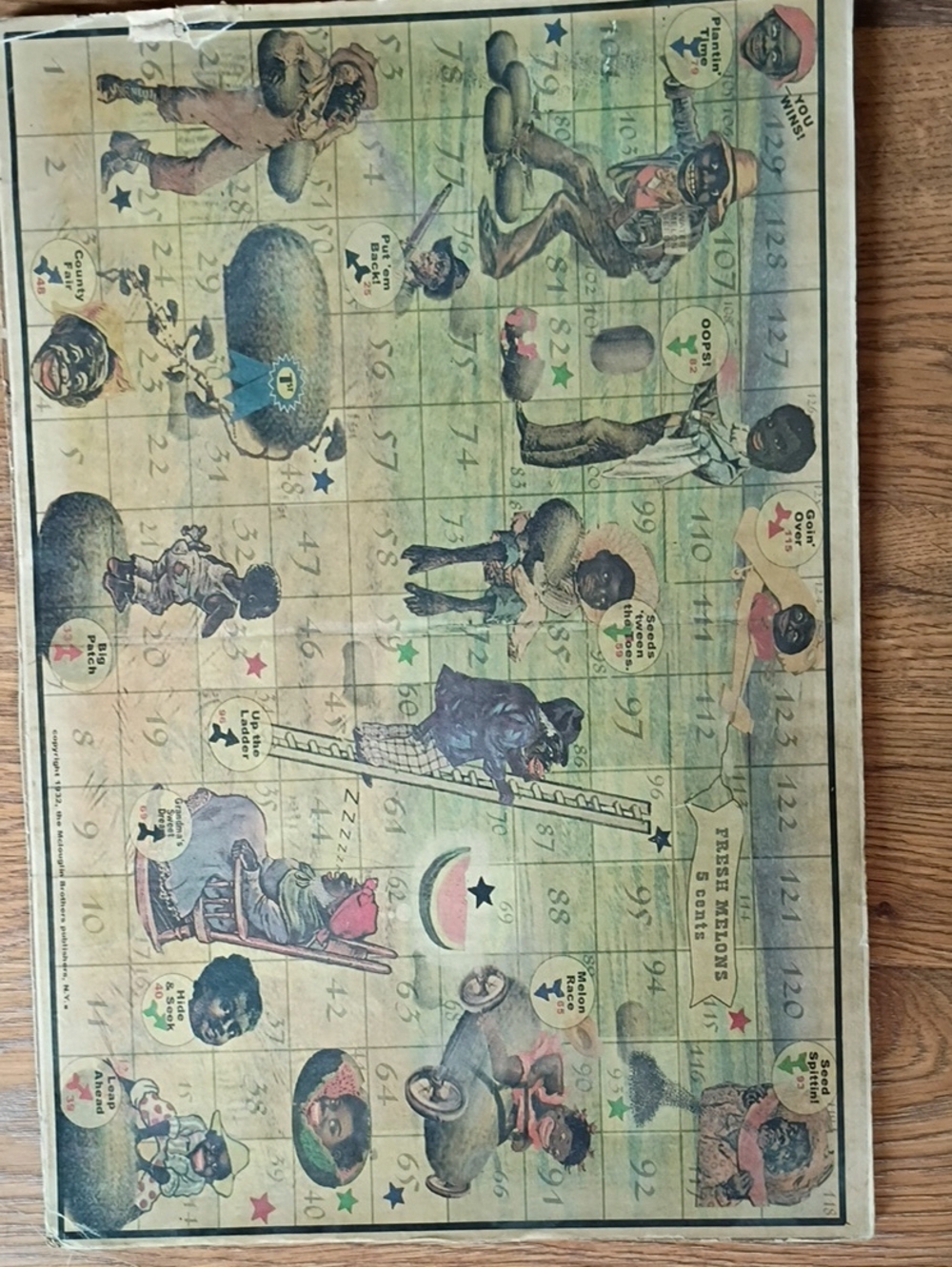 1932 DARKIES IN THE MELON PATCH BOARD GAME